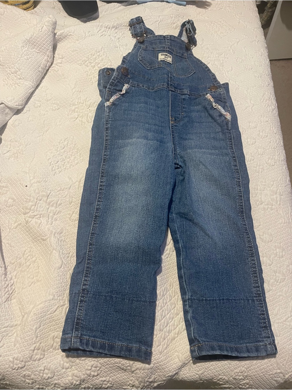 OshKosh B'gosh Classic Denim Overalls in Medium Blue Girls 3T